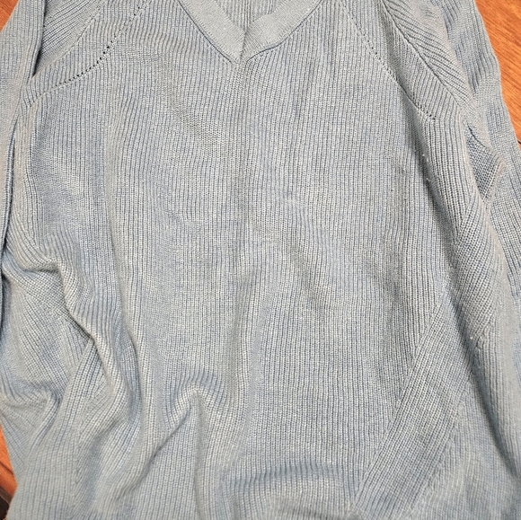 Blue V-Neck Sweater - Picture 3 of 15